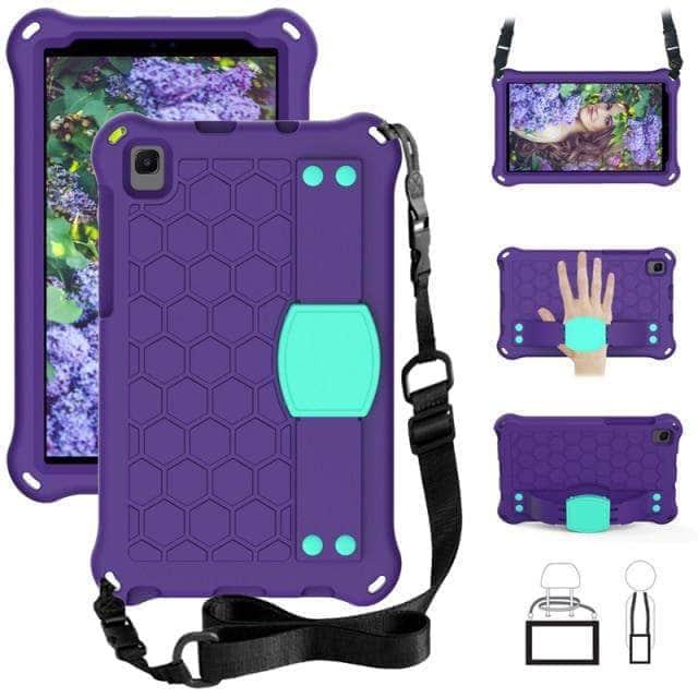 CaseBuddy Australia Casebuddy Purple Aqua Safe EVA Galaxy Tab A7 Lite 2021 T220 T225 Shoulder Strap Case
