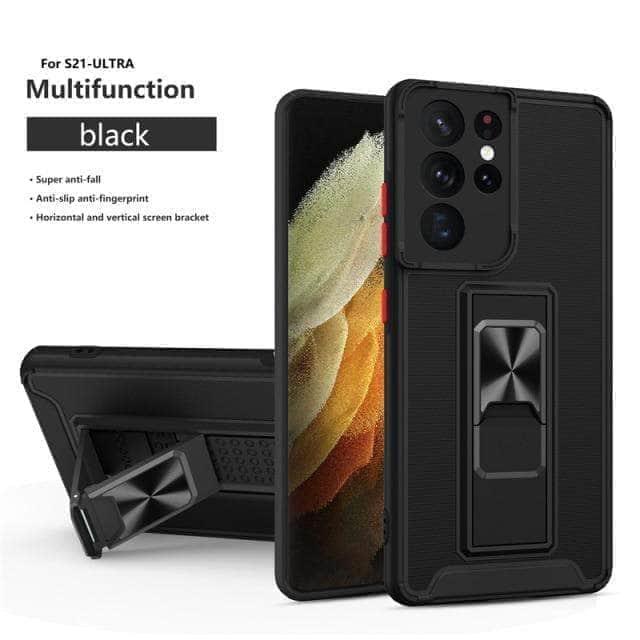 CaseBuddy Australia Casebuddy For Galaxy A12 / Black Samsung Galaxy A12 Luxury Shockproof Magnetic Holder Case
