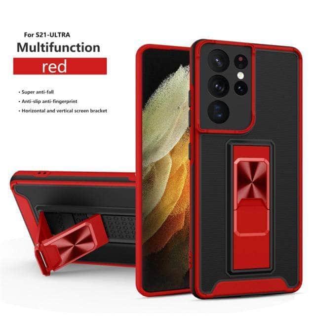 CaseBuddy Australia Casebuddy For Galaxy A12 / Red Samsung Galaxy A12 Luxury Shockproof Magnetic Holder Case