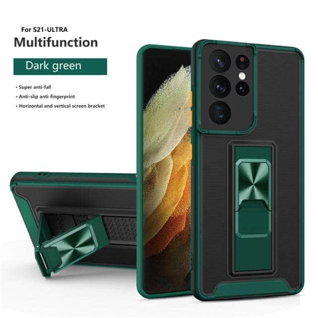 CaseBuddy Australia Casebuddy For Galaxy A12 / Dark Green Samsung Galaxy A12 Luxury Shockproof Magnetic Holder Case