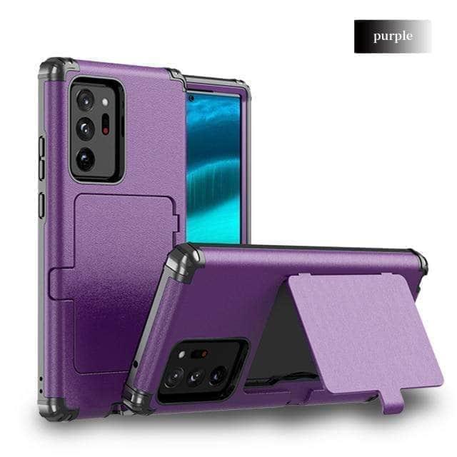 CaseBuddy Australia Casebuddy S21 Plus 5G / Purple Samsung Galaxy Make up Mirror Armor Case Card Slots Holder Cover