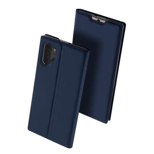 CaseBuddy Casebuddy Note 10 5G / Dark Blue Samsung Galaxy Note 10 Plus 5G Case High-Quality Magnetic Flip Leather Case Cover
