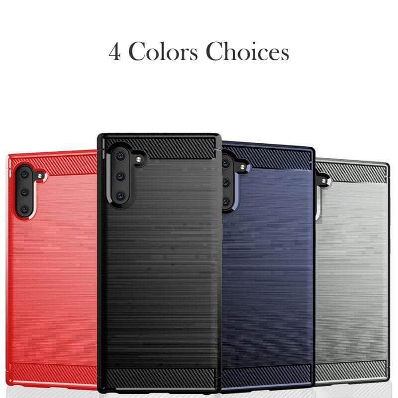 Samsung Galaxy Note 10 Plus Case Brushed Silicone Carbon Fiber Texture shockproo Back Cover - CaseBuddy