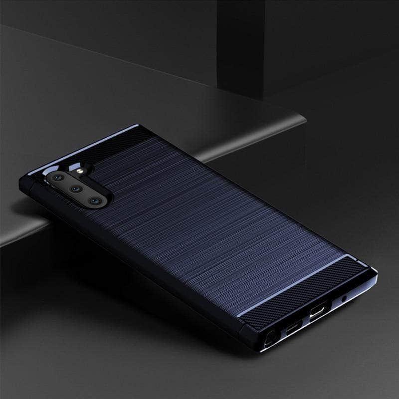 Samsung Galaxy Note 10 Plus Case Brushed Silicone Carbon Fiber Texture shockproo Back Cover - CaseBuddy