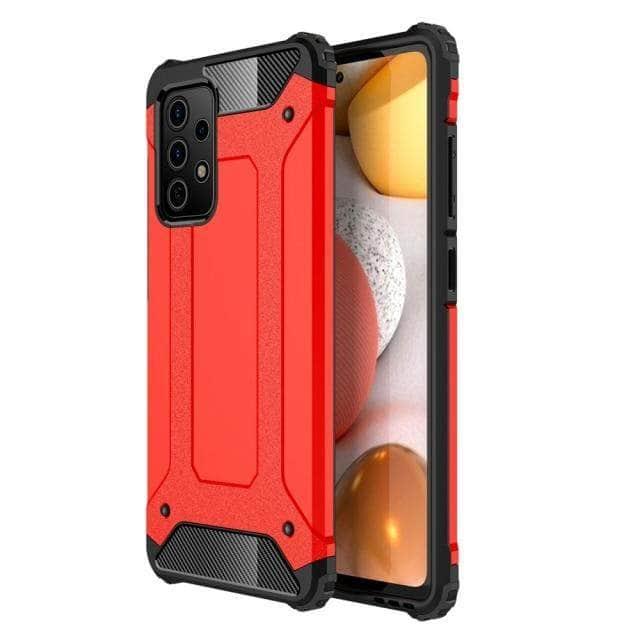 CaseBuddy Australia for Samsung A72 / Red Shockproof Armor Galaxy A72 Silicone Back Cover