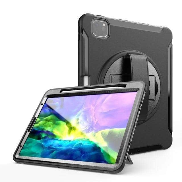 CaseBuddy Australia Casebuddy Black / iPad Pro 12.9 2020 Shockproof Armor iPad Pro 11 12.9 2020 Pencil Holder Hand Strap Case