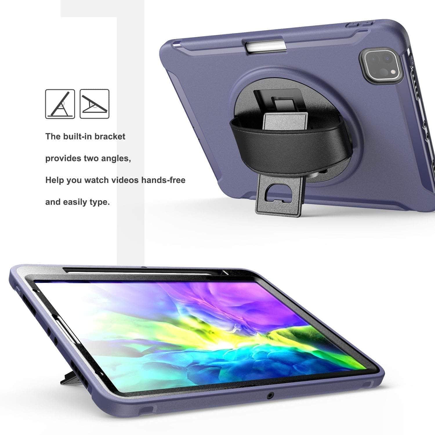 CaseBuddy Australia Casebuddy Shockproof Armor iPad Pro 11 12.9 2020 Pencil Holder Hand Strap Case