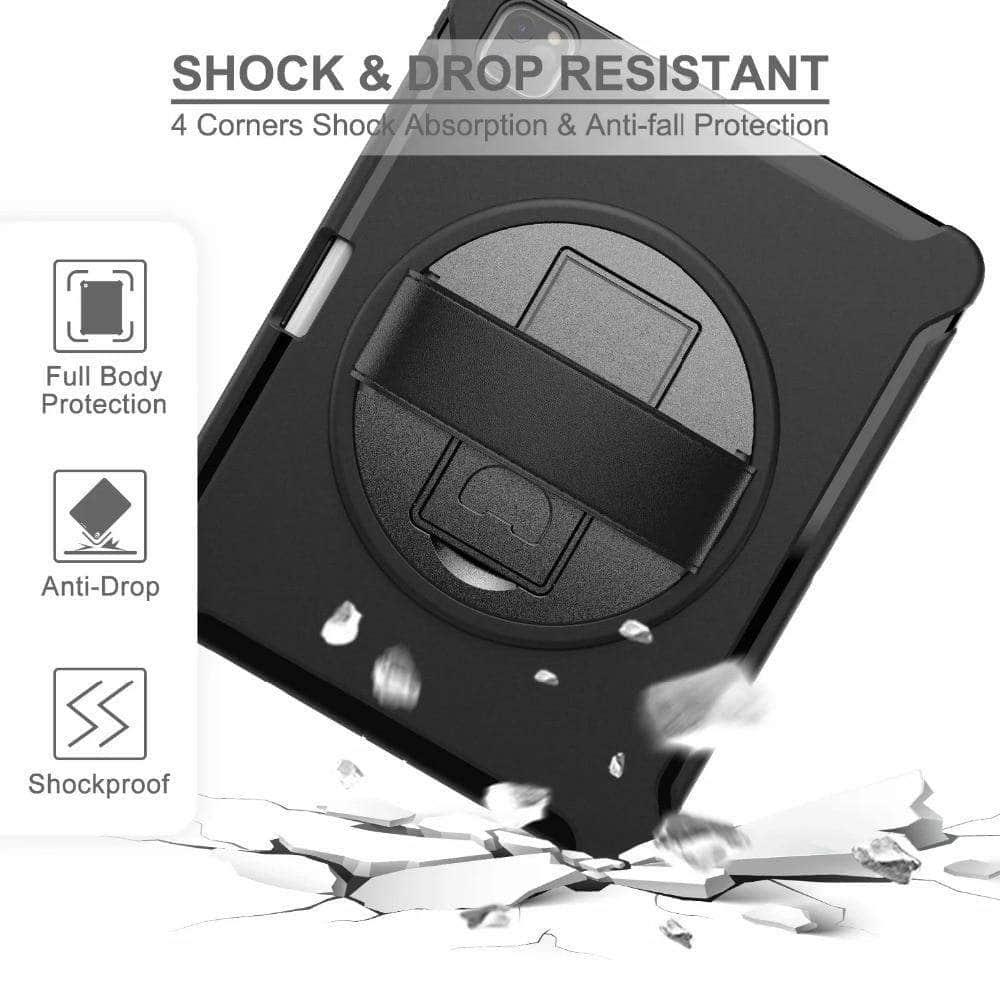 CaseBuddy Australia Casebuddy Shockproof Armor iPad Pro 12.9 2021 Pencil Holder Hand Strap Case