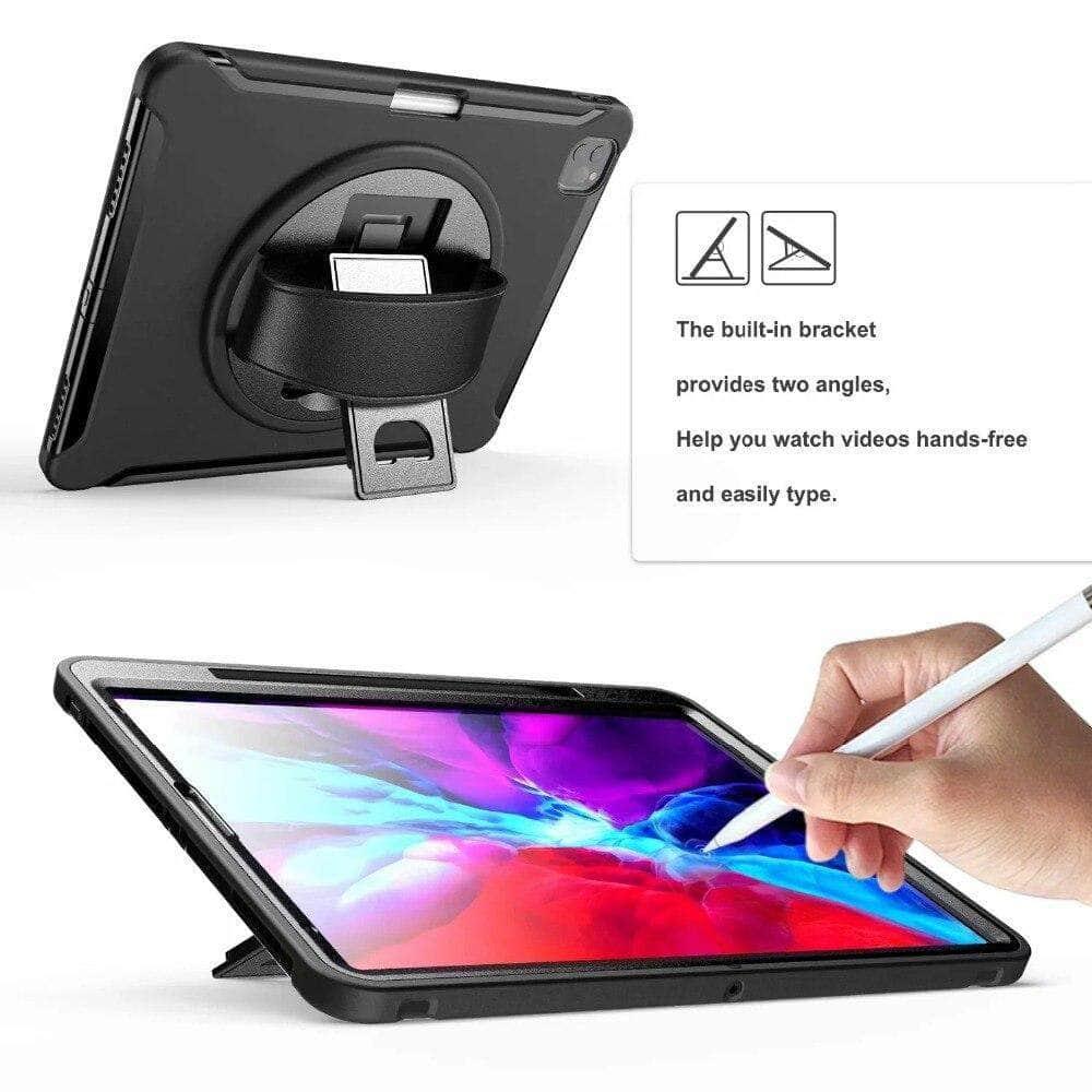 CaseBuddy Australia Casebuddy Shockproof Armor iPad Pro 12.9 2021 Pencil Holder Hand Strap Case