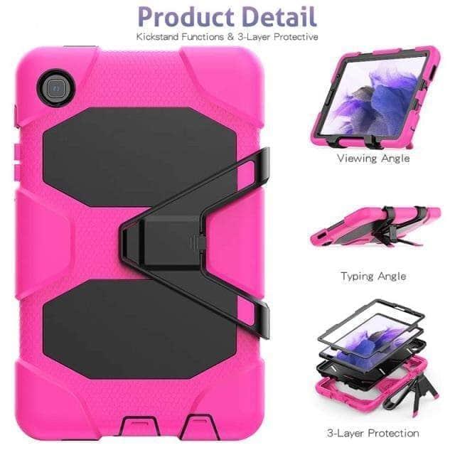 CaseBuddy Australia Casebuddy Rose Red Shockproof Galaxy Tab A7 Lite 2021  Hard Military Heavy Duty Case