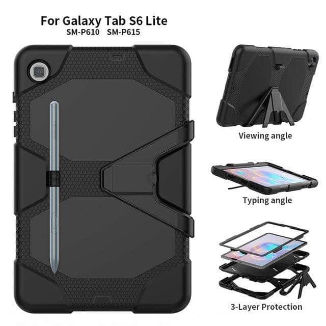 CaseBuddy Australia Casebuddy Black / Tab S6 10.4 P610 Shockproof Heavy Duty Stand Case Galaxy Tab S6 Lite 10.4 P610 P615