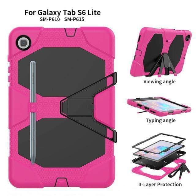 CaseBuddy Australia Casebuddy Rose / Tab S6 10.4 P610 Shockproof Heavy Duty Stand Case Galaxy Tab S6 Lite 10.4 P610 P615