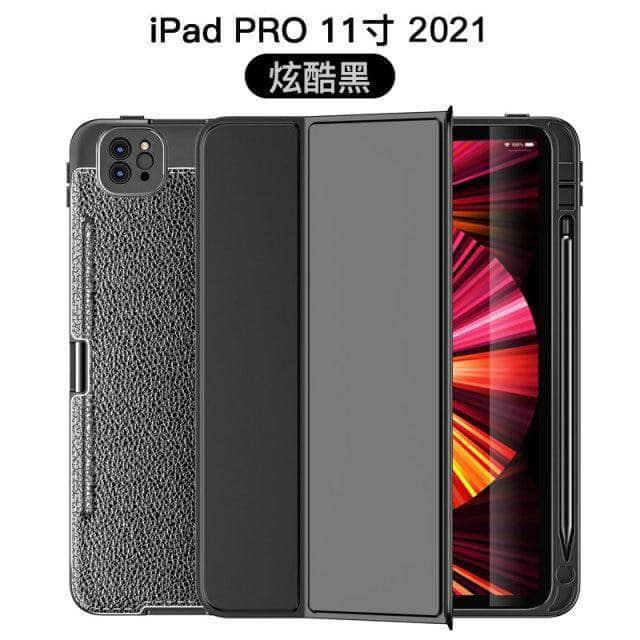 CaseBuddy Australia Casebuddy Black ShockProof iPad Pro 11 2021 A2460 TPU Silicone Back Cover Kickstand