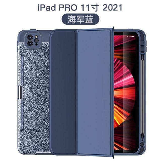 CaseBuddy Australia Casebuddy Blue ShockProof iPad Pro 11 2021 A2460 TPU Silicone Back Cover Kickstand