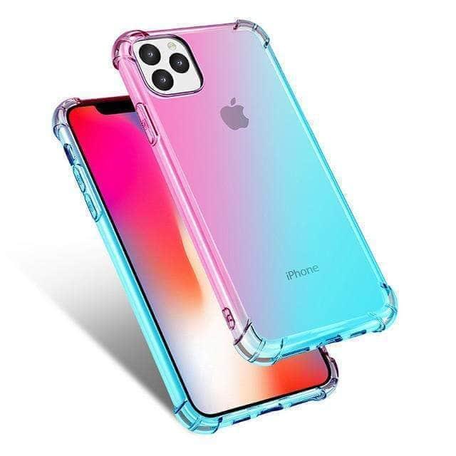 CaseBuddy Australia Casebuddy For iPhone 12Pro Max / Pink green Shockproof Silicone Gradient iPhone 12 Pro Max Cover