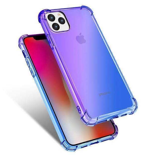 CaseBuddy Australia Casebuddy For iPhone 12Pro Max / Purple blue Shockproof Silicone Gradient iPhone 12 Pro Max Cover