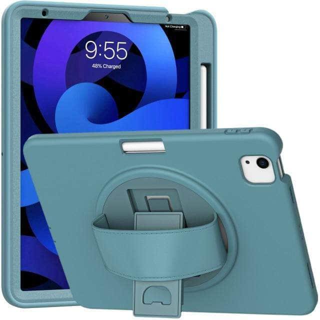 CaseBuddy Australia Casebuddy Emerald Blue / iPad Air 5 Silicone iPad Air 5 Rugged Duty Hand Holder Shell