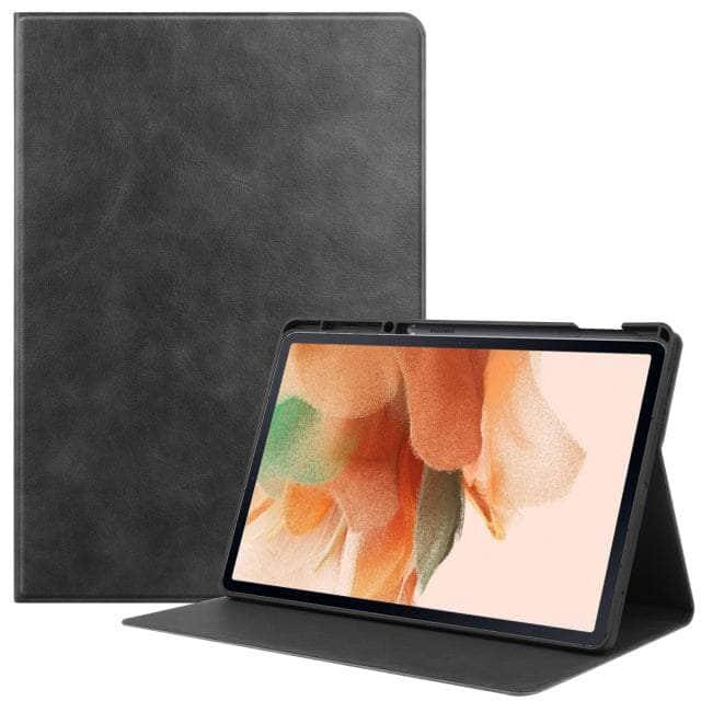 CaseBuddy Australia Casebuddy black / for Tab S8 Ultra Smart Tab S8 Ultra X906 Protective Magnetic Adsorption Cowhide Leather Case