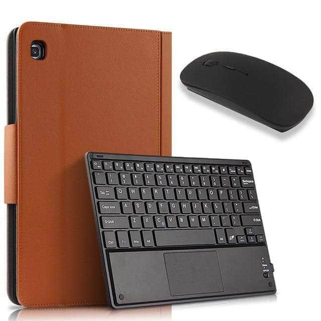 CaseBuddy Australia Casebuddy Brown and Mouse Smart Wireless Bluetooth Keyboard Case Galaxy Tab A 10.1 T510 T515