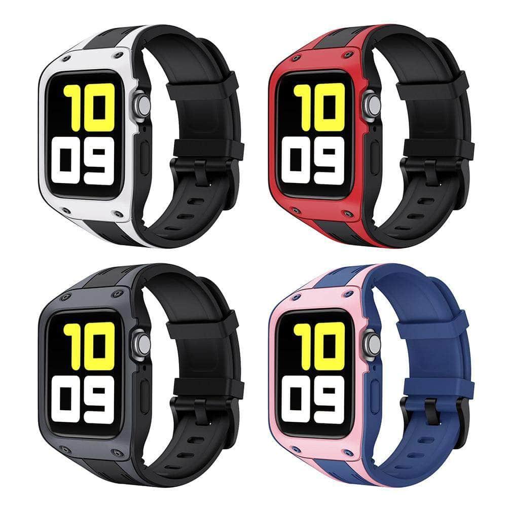 Soft Silicone Strap Protective Frame Apple Watch 6 5 4 SE 44/42/40/38 - CaseBuddy