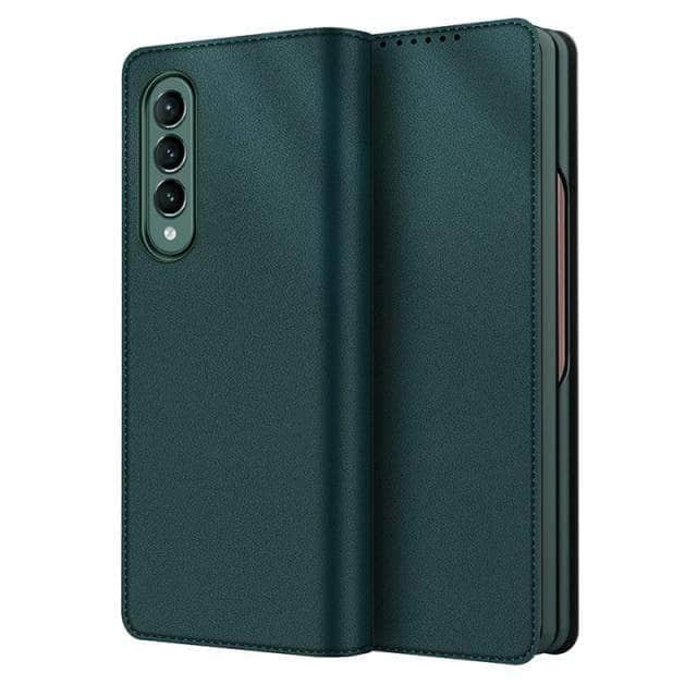CaseBuddy Australia Casebuddy For Galaxy Z Fold 3 / Green Split Folding Leather Galaxy Z Fold 3 5G Wallet