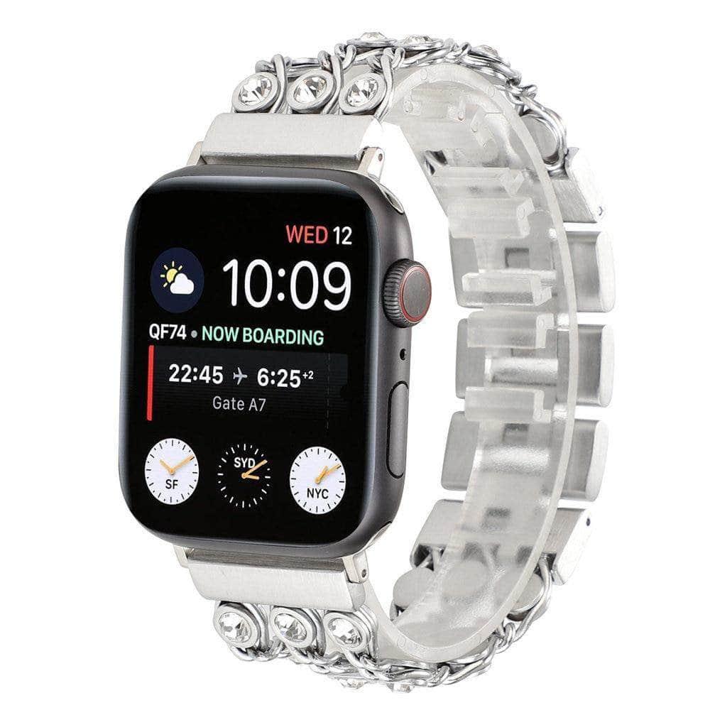 Stainless Steel Link Bracelet Apple Watch 6 5 4 3 2 SE 44/42/40/38 - CaseBuddy