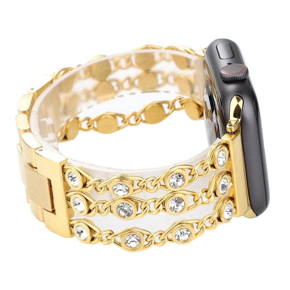 Stainless Steel Link Bracelet Apple Watch 6 5 4 3 2 SE 44/42/40/38 - CaseBuddy