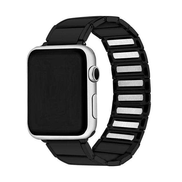 CaseBuddy Australia Casebuddy Black / iWatch 44mm Stainless Steel Strap Apple Watch 2 3 4 5 6  38/40/42/44 Magnetic Loop