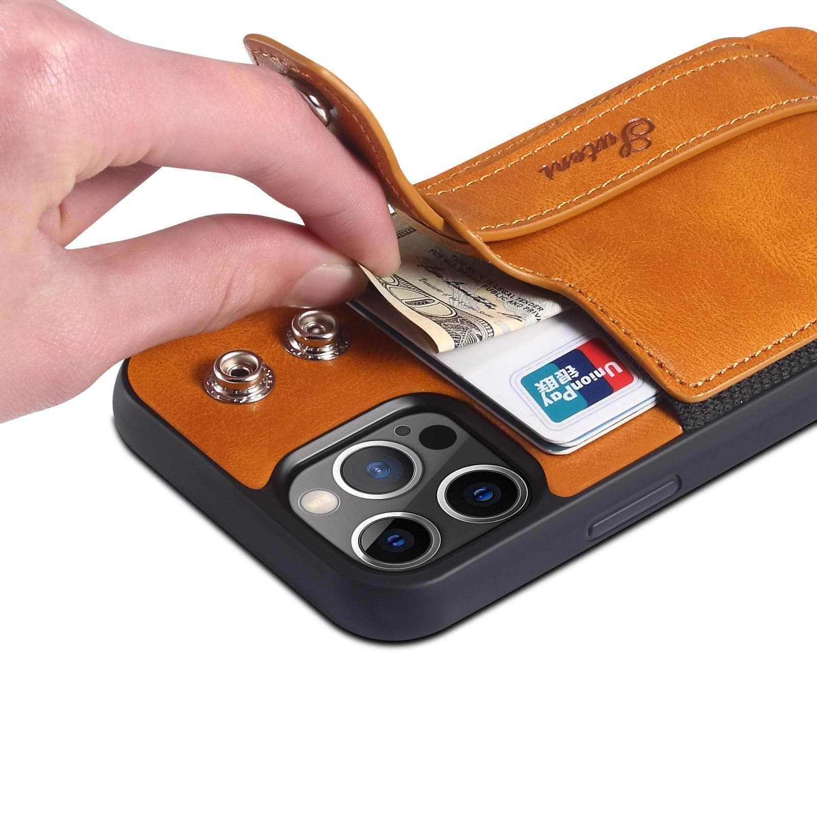 CaseBuddy Australia Casebuddy Suteni Card Simplicity iPhone 13 Mini Leather Case