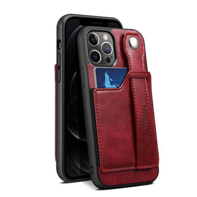 CaseBuddy Australia Casebuddy For Iphone 13 / Red Suteni Card Simplicity iPhone 13 & 13 Pro Leather Case