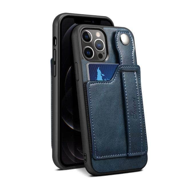 CaseBuddy Australia Casebuddy For Iphone 13 / Blue Suteni Card Simplicity iPhone 13 & 13 Pro Leather Case