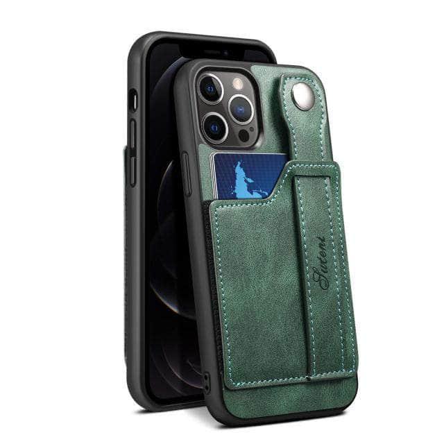 CaseBuddy Australia Casebuddy For Iphone 13 / green Suteni Card Simplicity iPhone 13 & 13 Pro Leather Case
