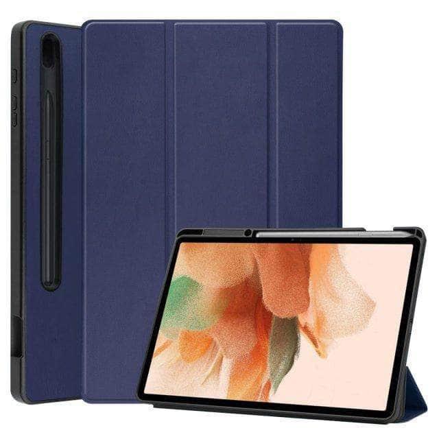 CaseBuddy Australia Casebuddy Blue Ultra Lightweight Tri-Fold Stand Cover Galaxy Tab S7 Lite T730 T735