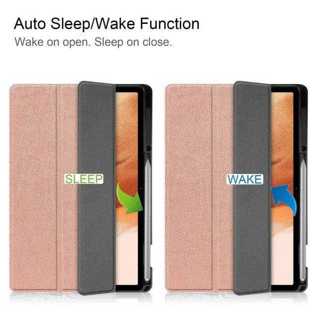 CaseBuddy Australia Casebuddy Rose Ultra Lightweight Tri-Fold Stand Cover Galaxy Tab S7 Lite T730 T735
