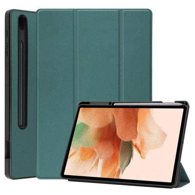 CaseBuddy Australia Casebuddy Green Ultra Lightweight Tri-Fold Stand Cover Galaxy Tab S7 Lite T730 T735