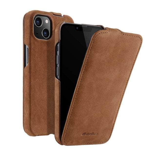 CaseBuddy Australia Casebuddy For iPhone 13 Mini / frost brown Vertical Open Genuine iPhone 13 Mini Business Wallet Case