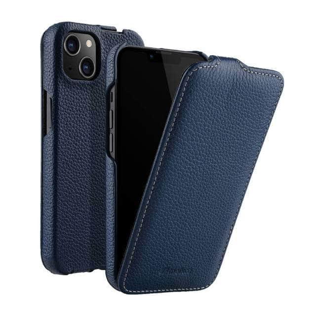 CaseBuddy Australia Casebuddy For iPhone 13 ProMax / blue Vertical Open Genuine iPhone 13 Pro Max Business Wallet Case