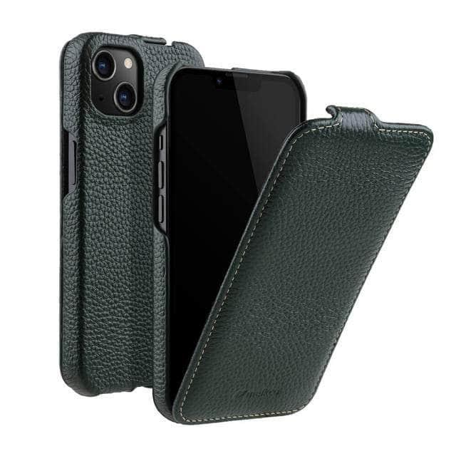 CaseBuddy Australia Casebuddy For iPhone 13 ProMax / green Vertical Open Genuine iPhone 13 Pro Max Business Wallet Case