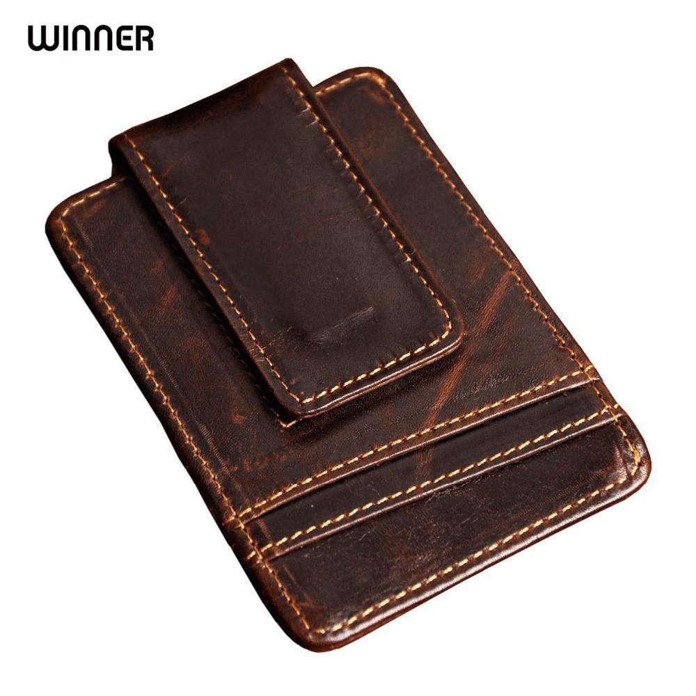 Vintage Genuine Leather Front Pocket Clamp