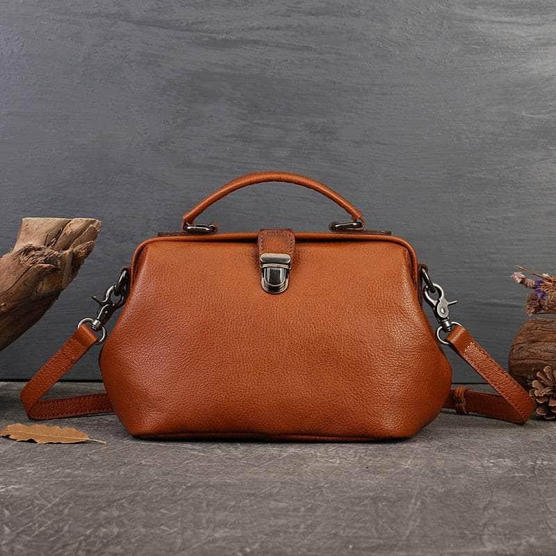 Vintage Genuine Leather Small Women Shoulder Bag