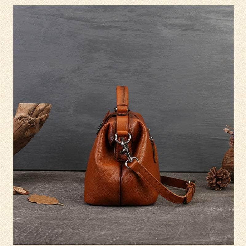 Vintage Genuine Leather Small Women Shoulder Bag