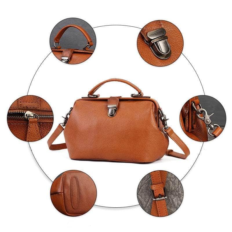 Vintage Genuine Leather Small Women Shoulder Bag