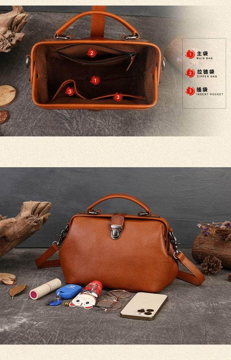 Vintage Genuine Leather Small Women Shoulder Bag