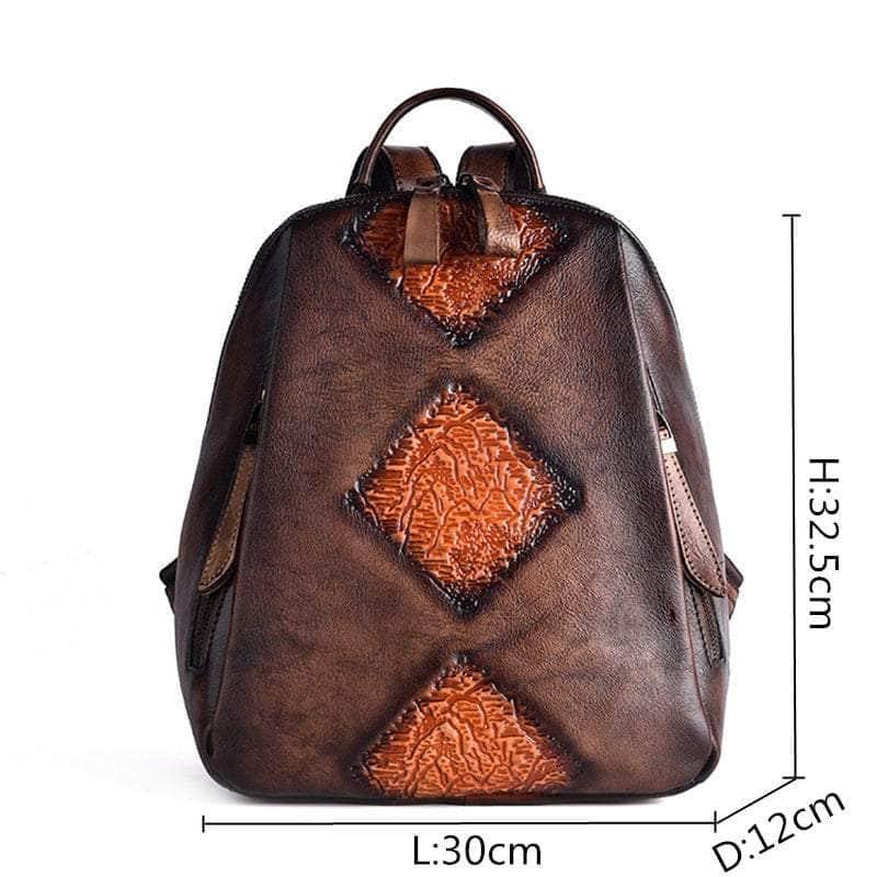 Vintage Genuine Leather Women Backpack