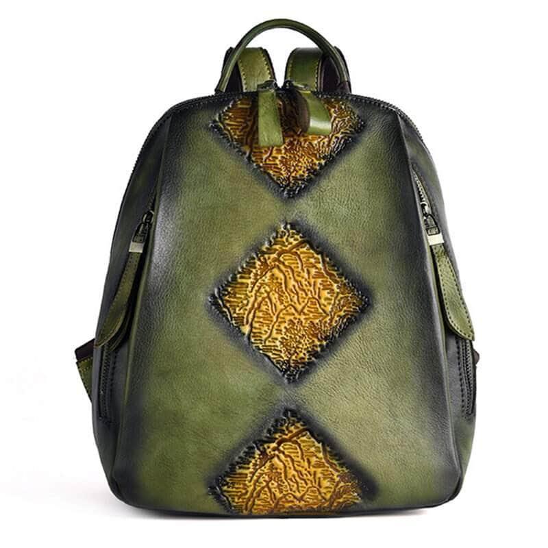 Vintage Genuine Leather Women Backpack
