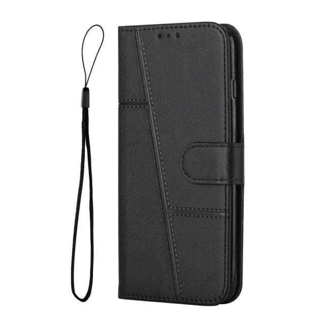 CaseBuddy Australia For S22 / black Wallet Leather S22 Lanyard Case