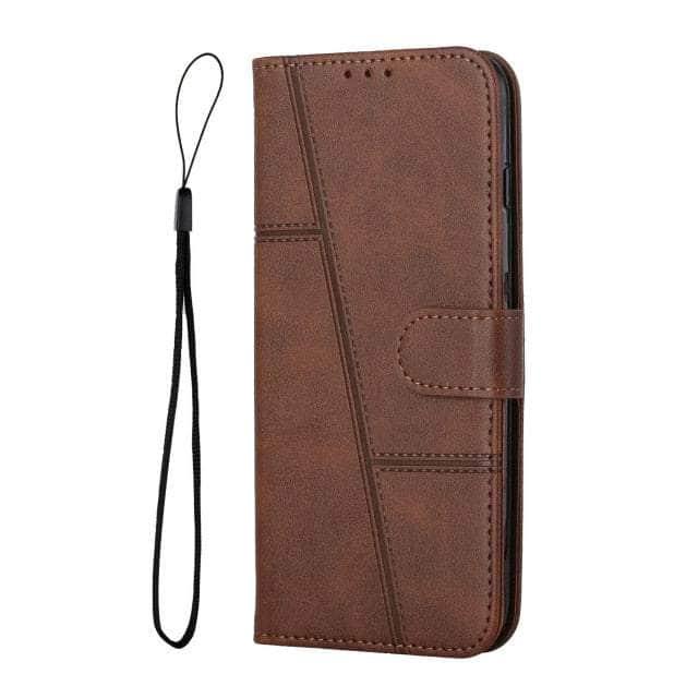 CaseBuddy Australia For S22 / Brown Wallet Leather S22 Lanyard Case