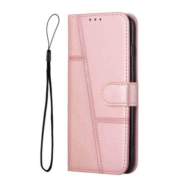 CaseBuddy Australia For S22 / Pink Wallet Leather S22 Lanyard Case