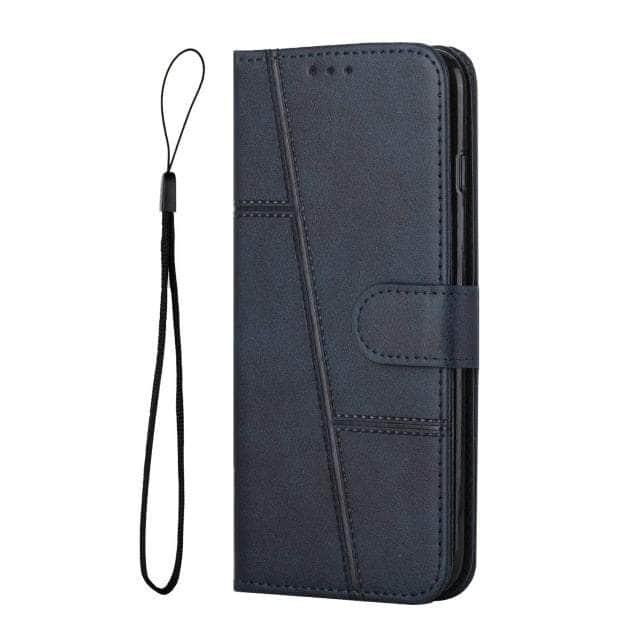 CaseBuddy Australia For S22 Plus / Blue Wallet Leather S22 Plus Lanyard Case