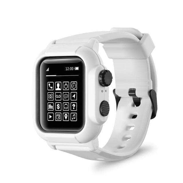 CaseBuddy Australia Casebuddy White / 42mm Waterproof Silicone Sport Band Strap Apple Watch 6 5 4 3 2 SE 44/42